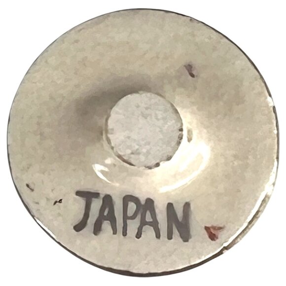 Antique Japanese Satsuma Button 1 Inch Hand-Painted Floral Ceramic Self Shank - Picture 2 of 4